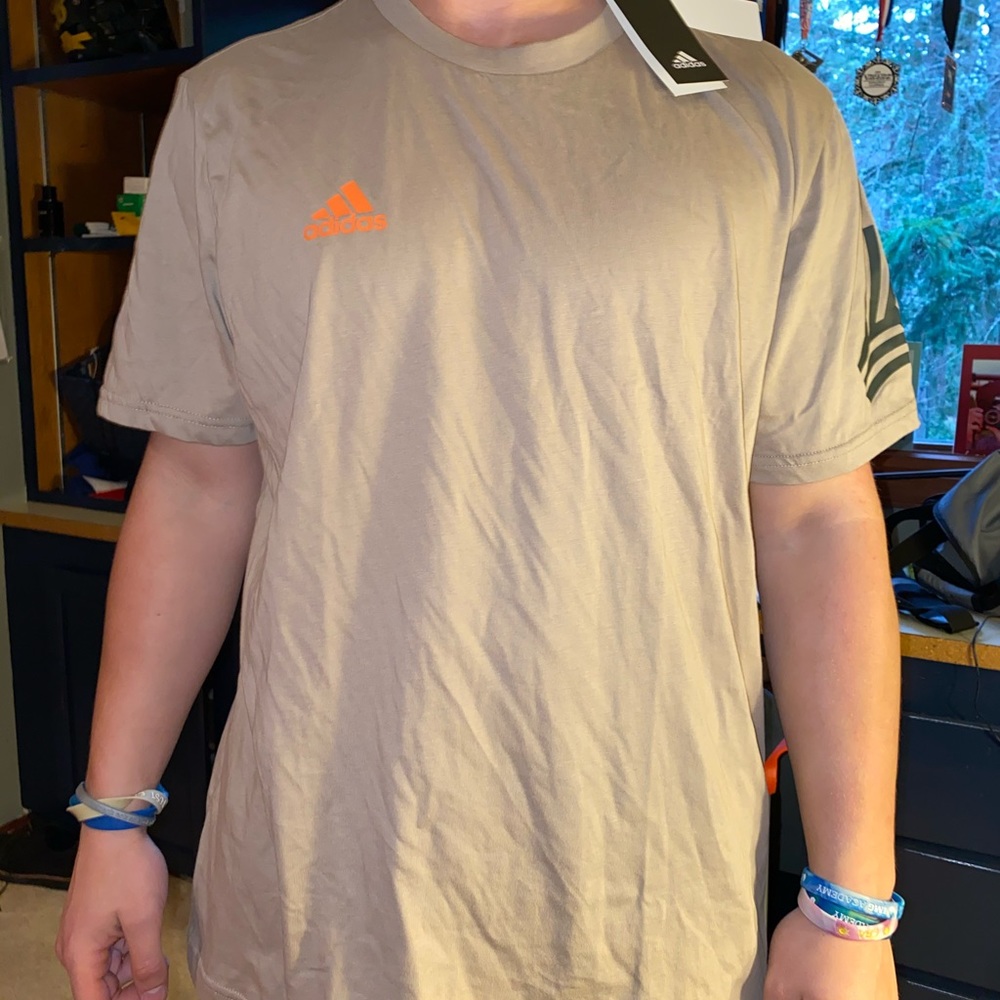 Adidas tan short sleeve top